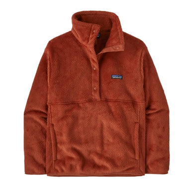 Patagonia W's Retool 1/2 Snap Pullover, Burnished Red, front view flat