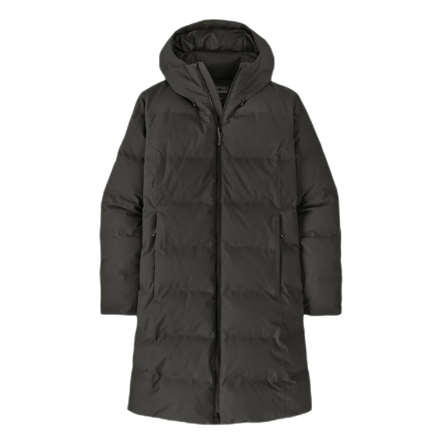 Patagonia W's Jackson Glacier Parka, Black, front view flat