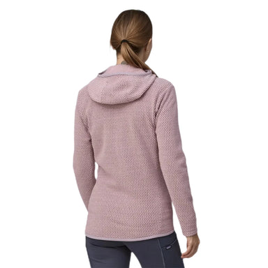 Patagonia Women's R1® Air Full-Zip Hoody shown on model in the Milkweed Mauve color option. Back view.