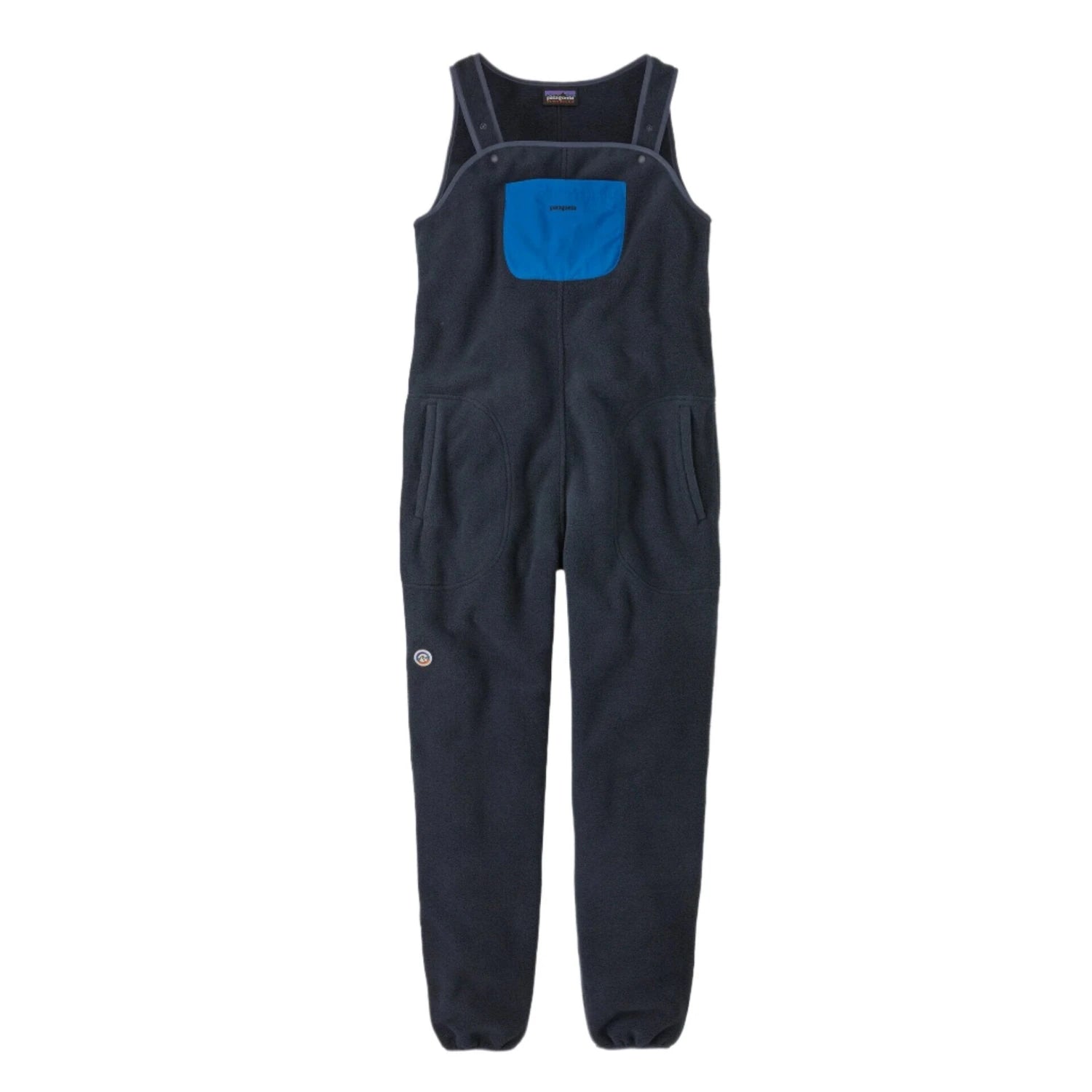 patagonia womens sychilla fleece jumpsuit in pitch blue front flat view