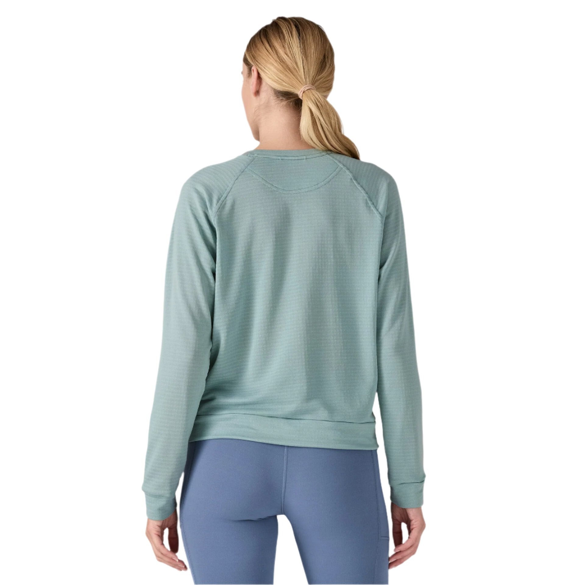 patagonia womens long sleeved capilene thermal crew back model view