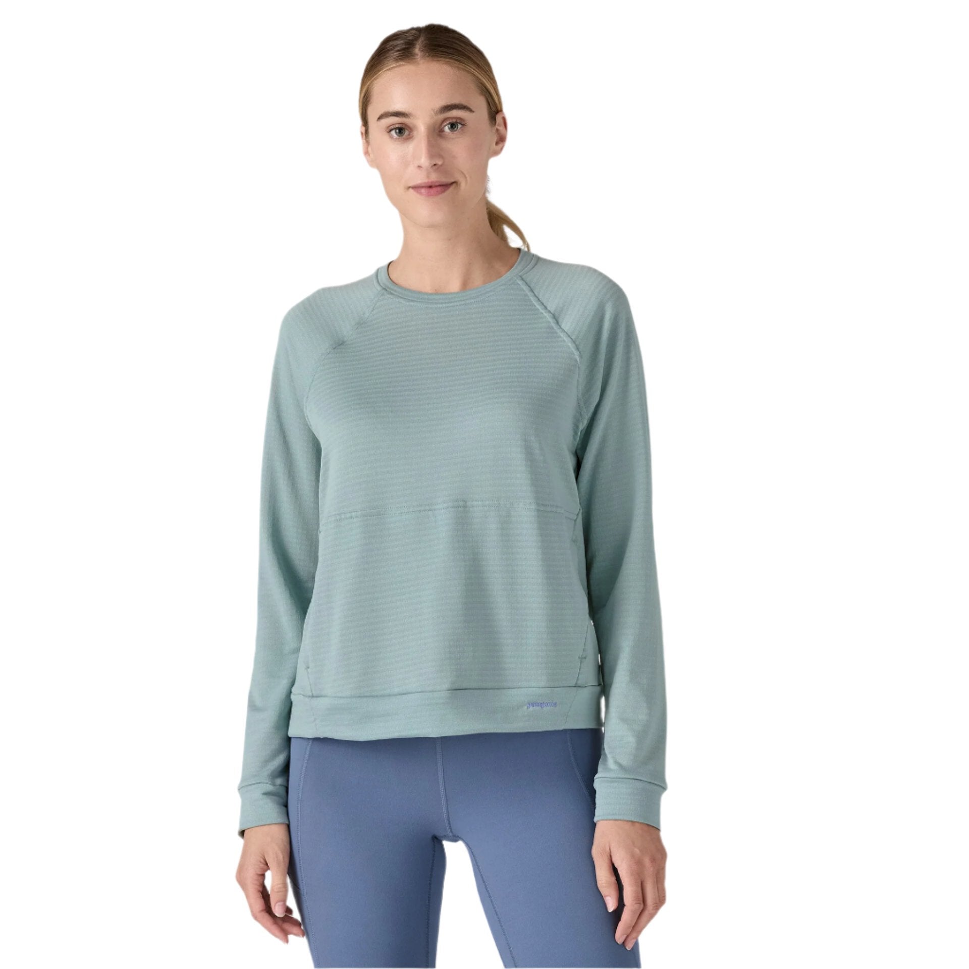 patagonia womens long sleeved capilene thermal crew front model view