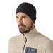 Model wearing a black Patagonia R1 Air Beanie 