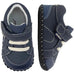Pediped Originals® Dani Navy color, top and side view shown. Navy shoe with white laces. 