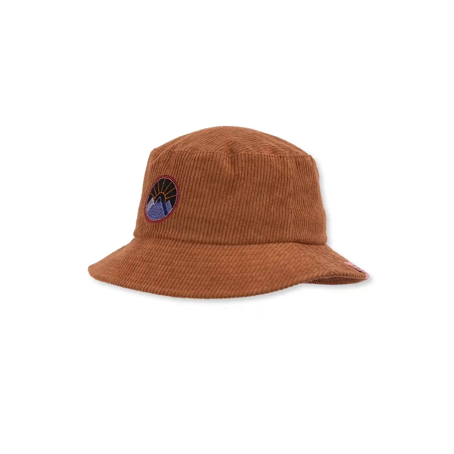 Pistil Bondi Bucket Hat, Chocolate, front and side view 