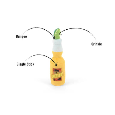 P.L.A.Y. Tropical Paradise Canine Cerveza, front view with desriptions