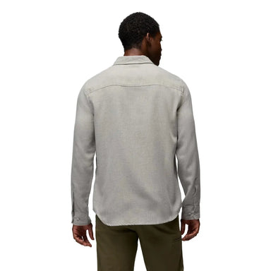 Prana Men's Mendocino Shirt in River Rock, back view model 