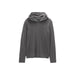 prAna Men's Hooded T-Shirt shown in Charcoal Heather color option. Front view, flat.