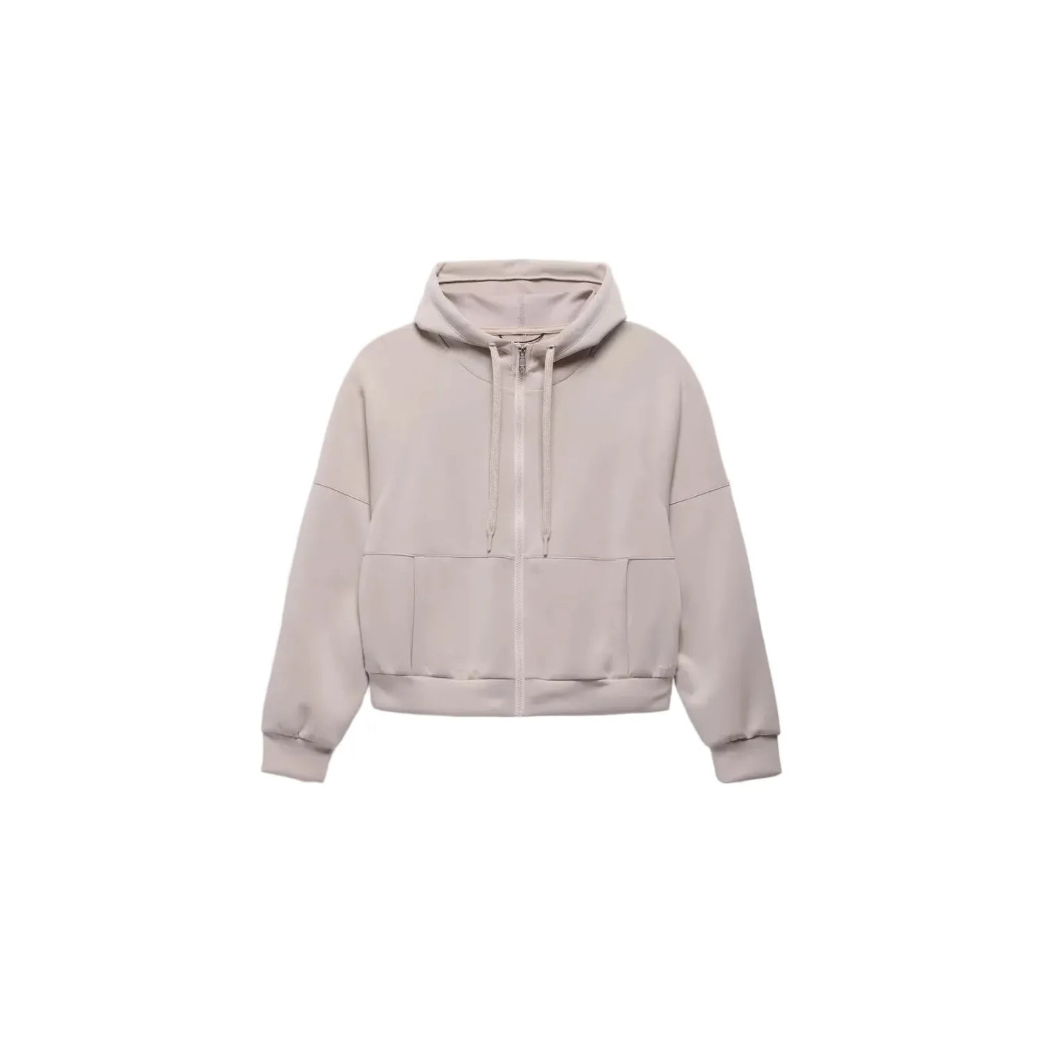 Prana Women's Shea Full Zip in Almond, front view flat