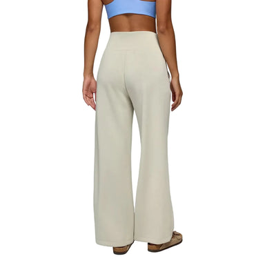 Prana Prana Women's Shea Soft Wide Leg Pant in Almond, back view model 