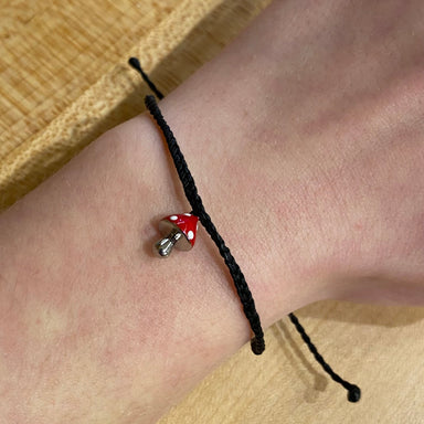 Pura Vida Charm Bracelet in Black Mushroom, view on model 