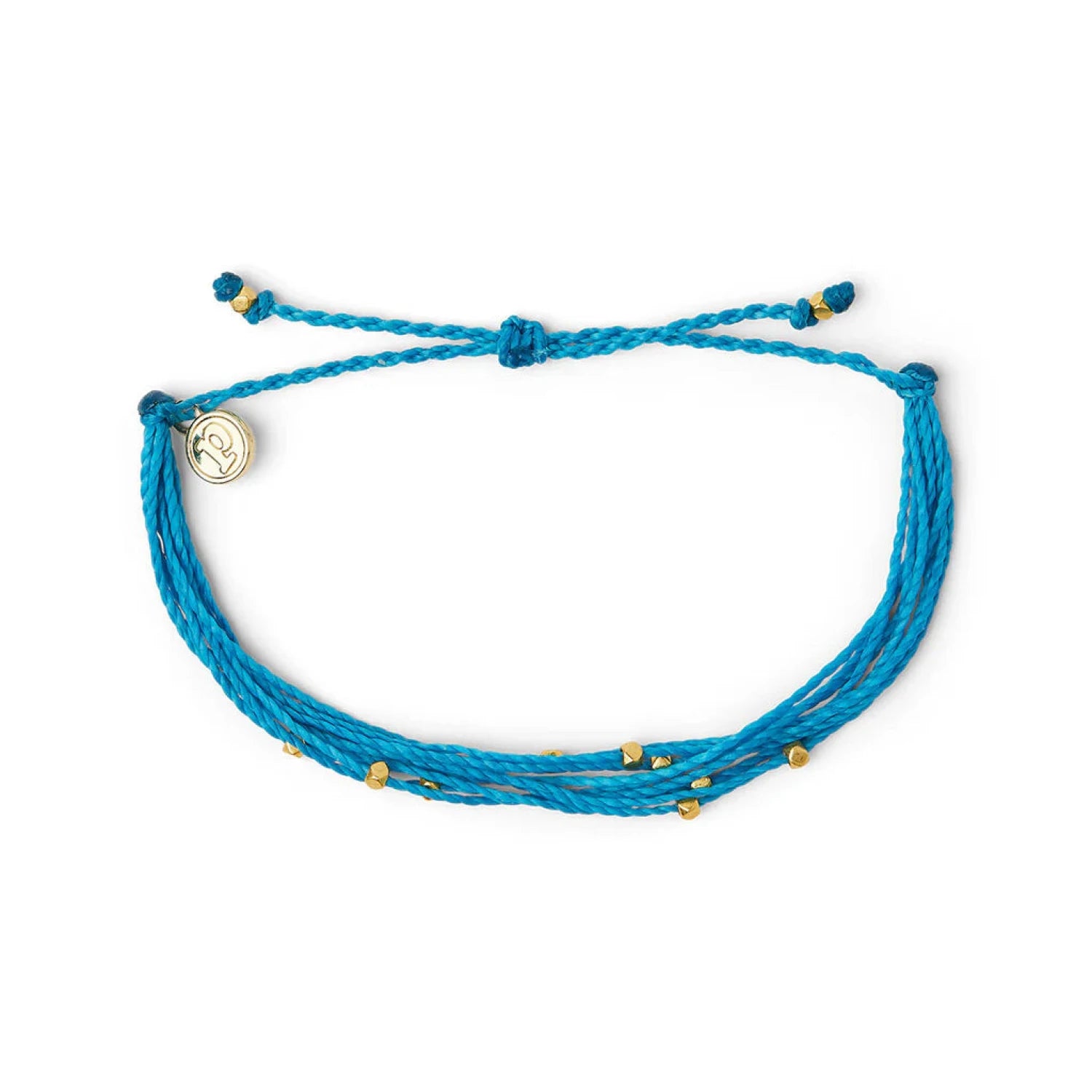 Pura Vida gold malibu bracelet in neon blue