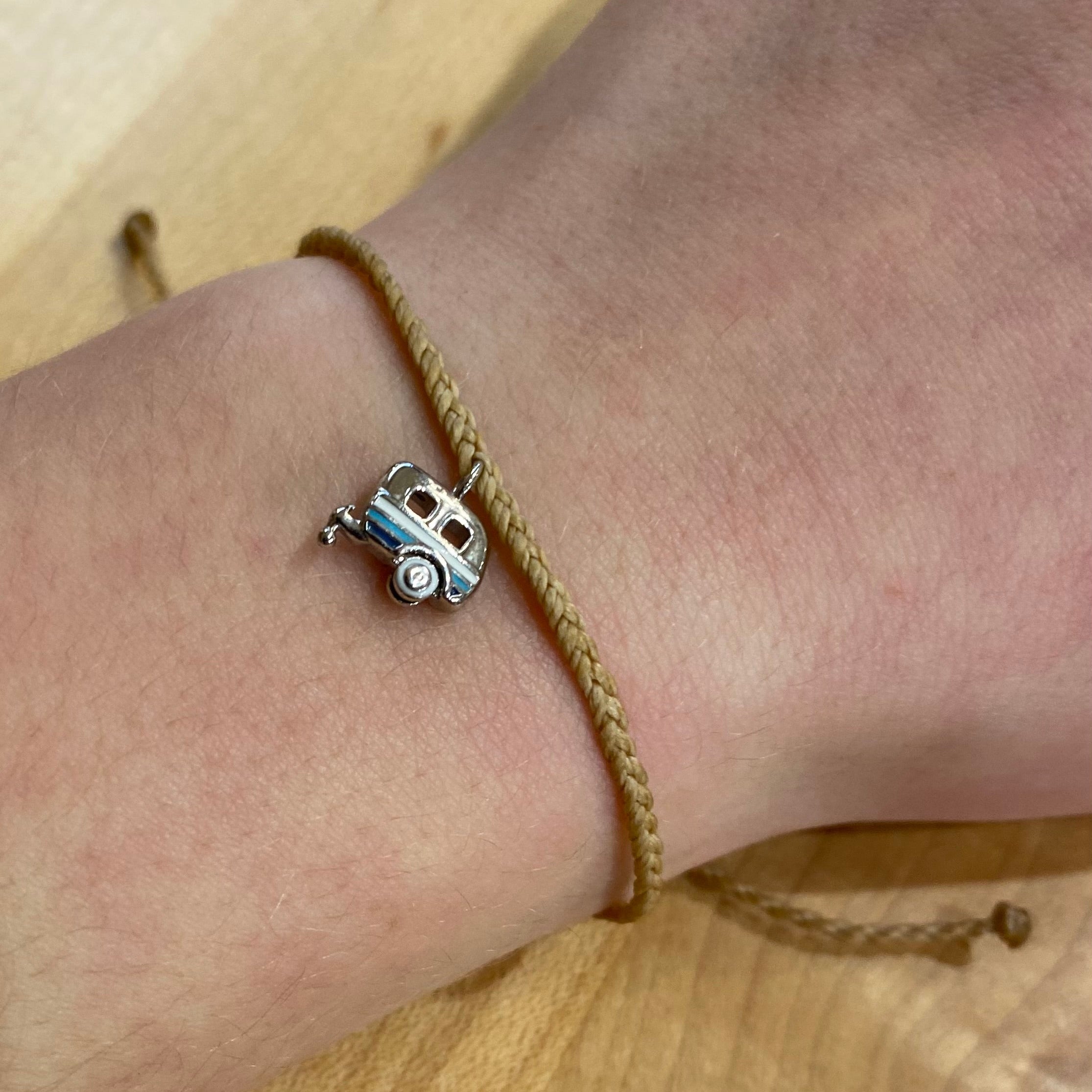 Pura Vida On The Road Bracelet in Case De Leche Silver, view on model 