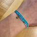 Pura Vida Stretch Bracelet Set of 3 in seafoam dream, view on model 