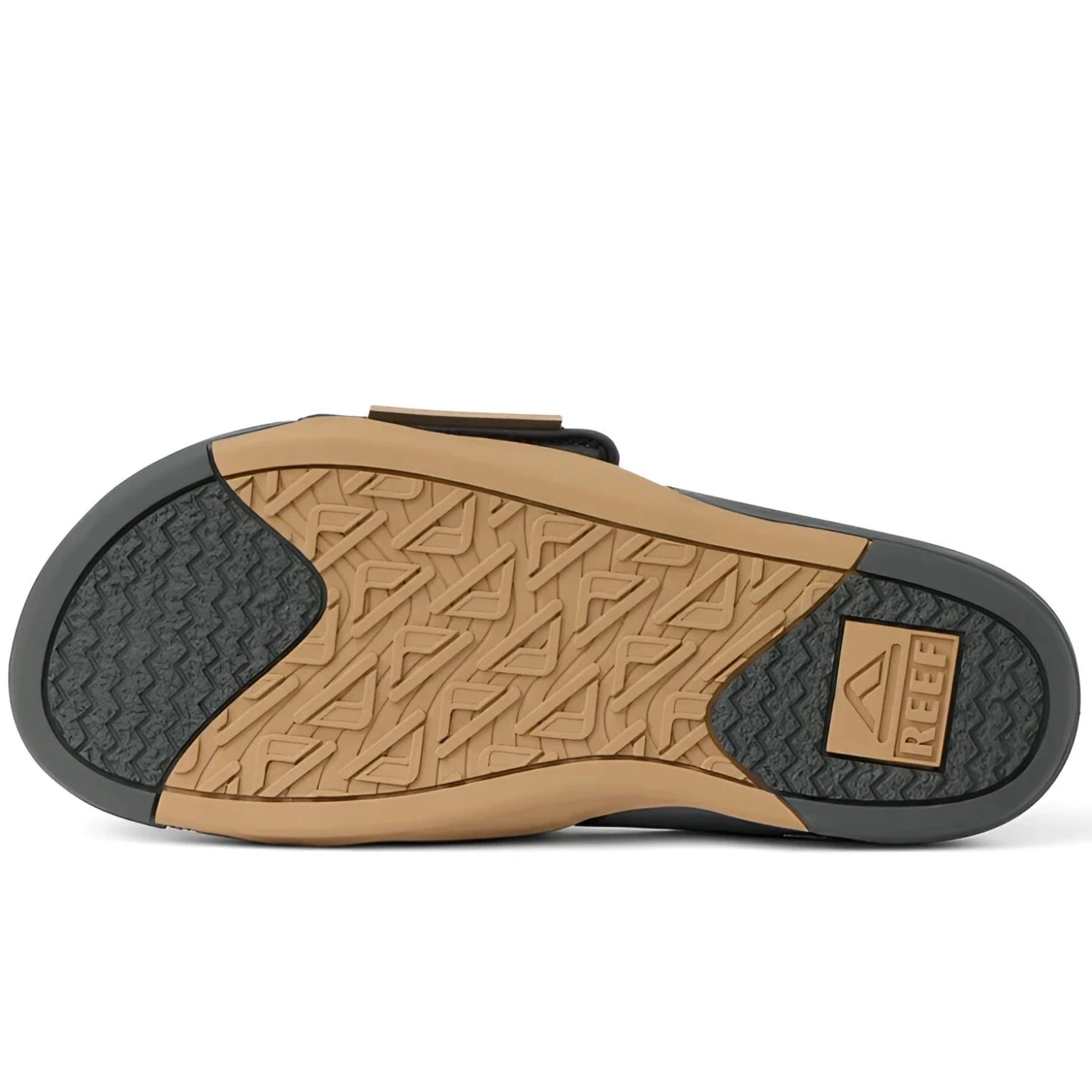 Reef Men's Phantom Slab Slides in tan & black, sole view