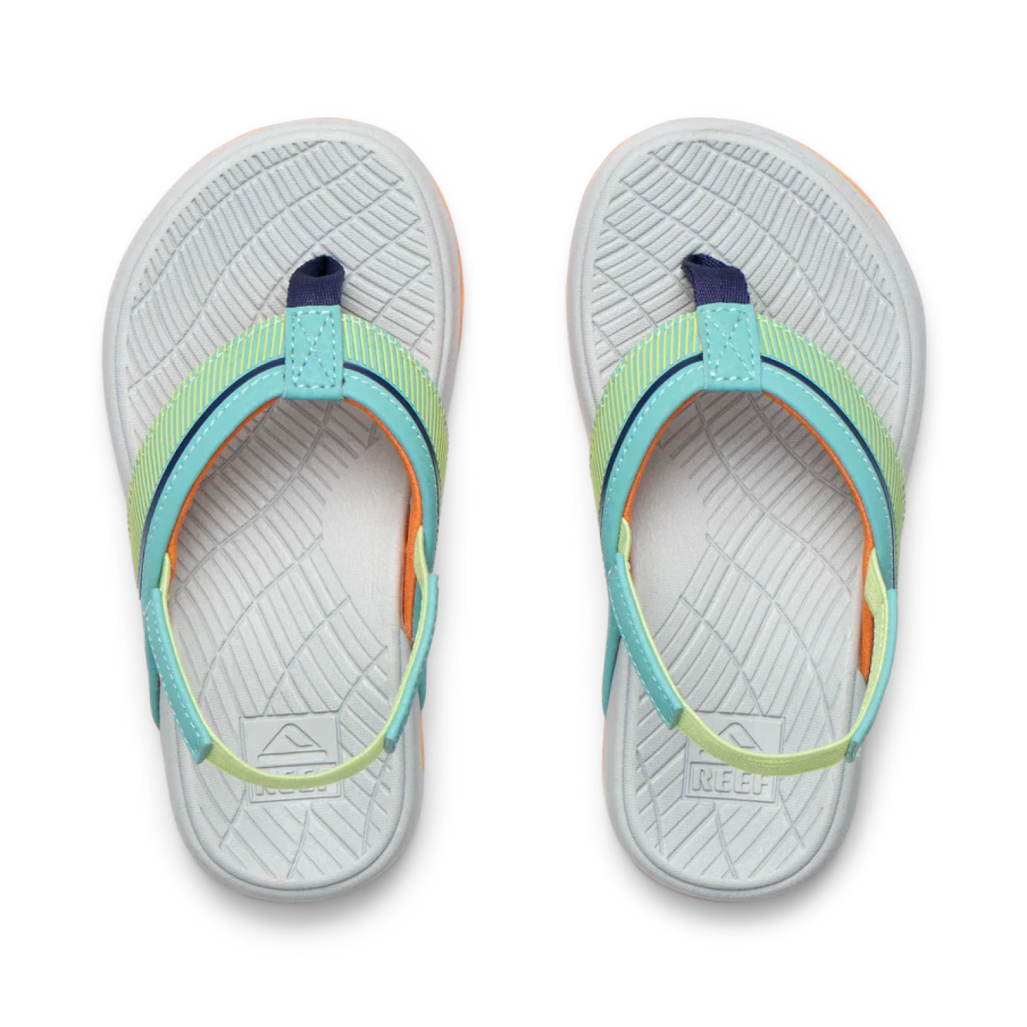 Reef Toddler's Little Windswell Sandals in tropic/grey, top view