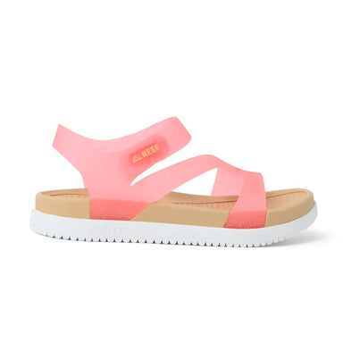 Reef Girl's Little Cali Coastin Sandal in glitter pink, side view