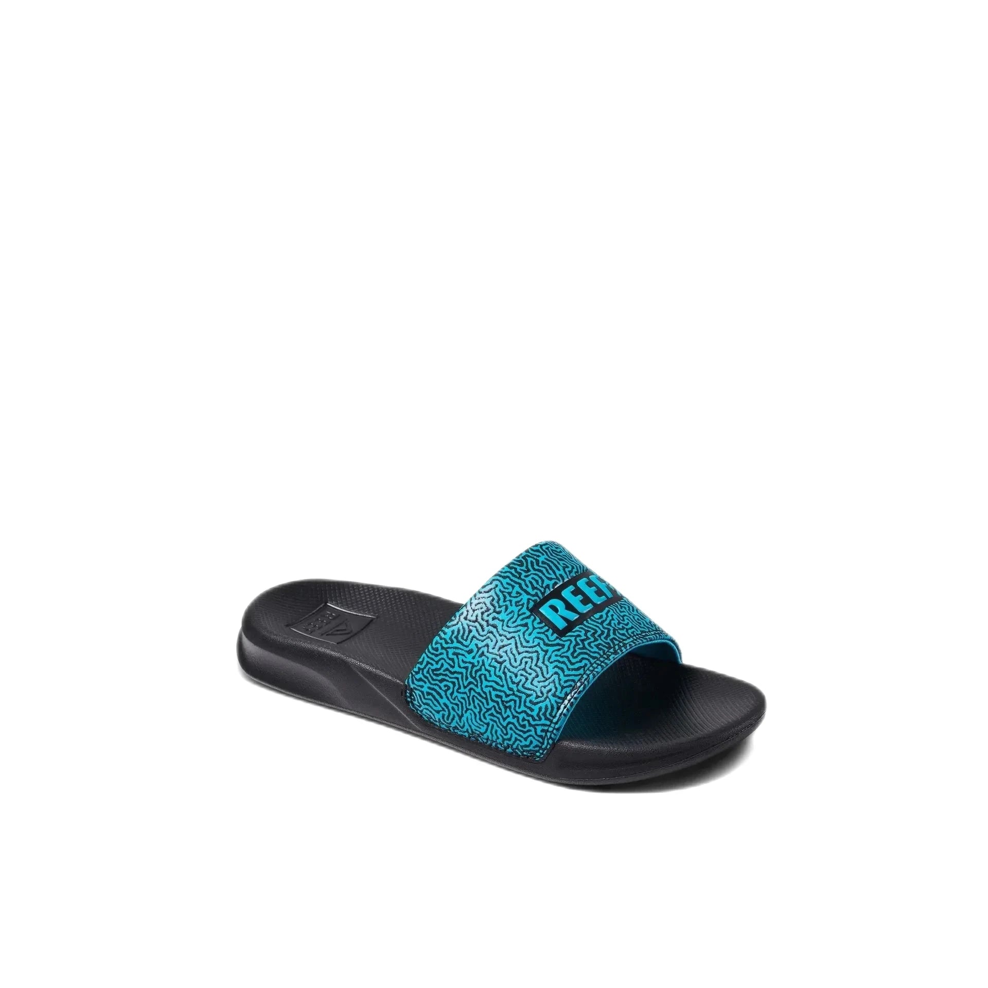 Reef K's One Slide, Blue Coral, front and side view 
