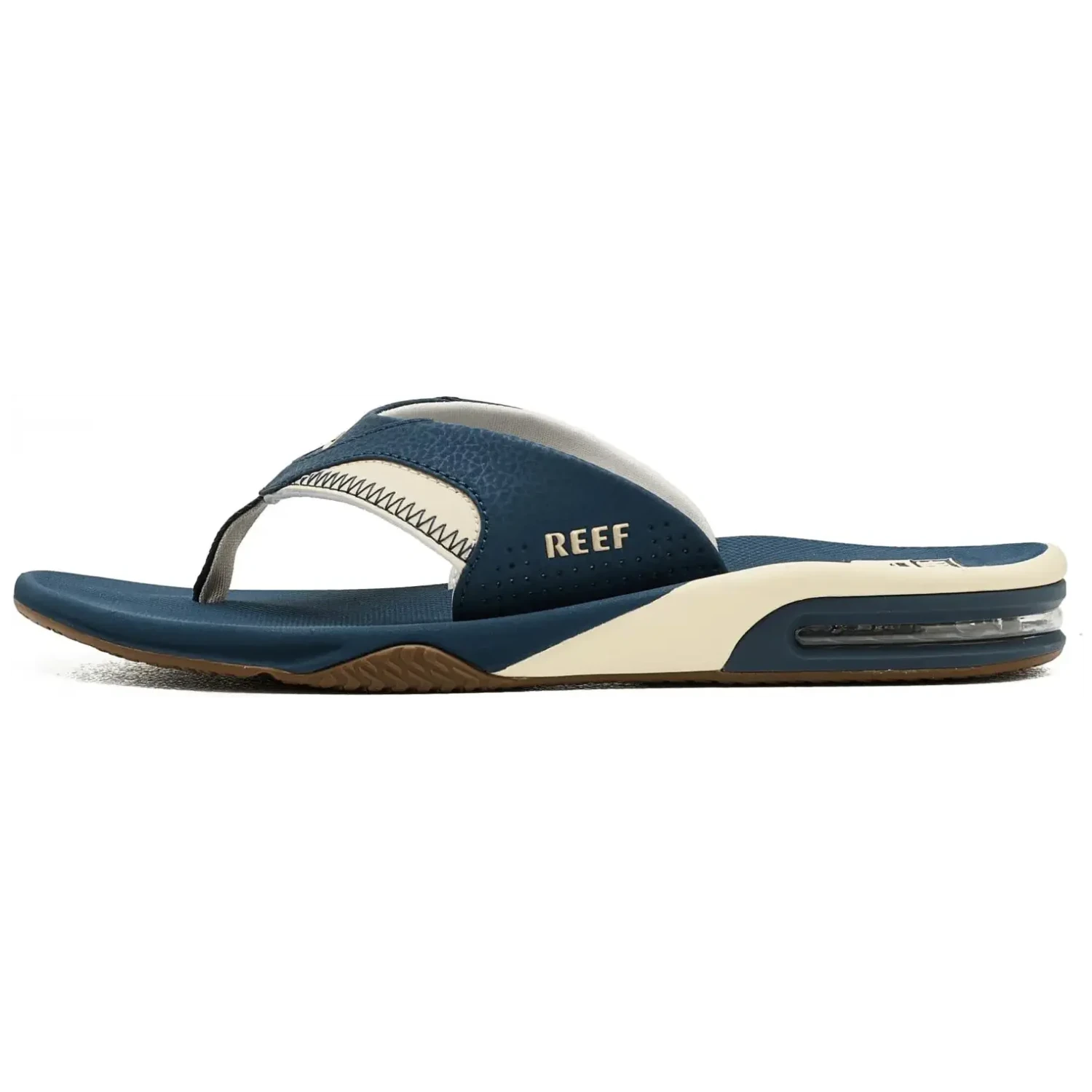 Reef Men's Fanning Sandal in navy/oat, side view