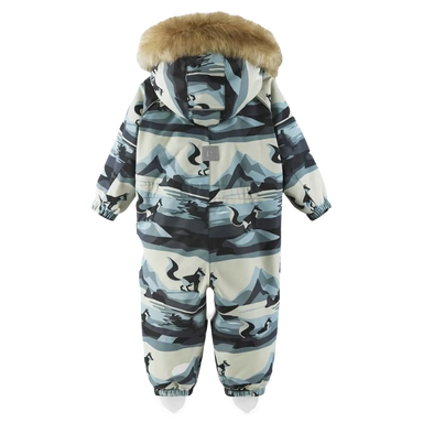 Reima Baby Lappi Waterproof Reimatec Snowsuit in sandy beige, flat back view