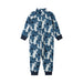 reima baby moisture wicking fleece jumpsuit in blue ocean back flat view