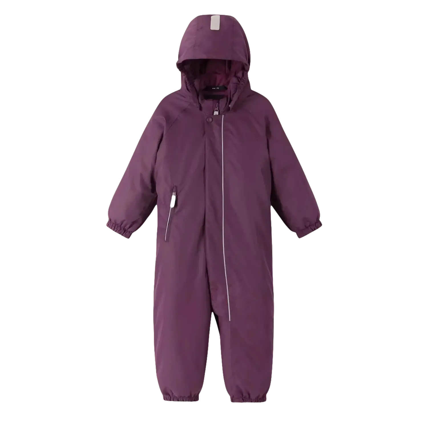 Reima Baby Puhuri Waterproof Snowsuit in deep purple, flat front view