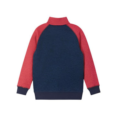 reima kids full zip fleece sweater neulomus in jeans blue back flat view