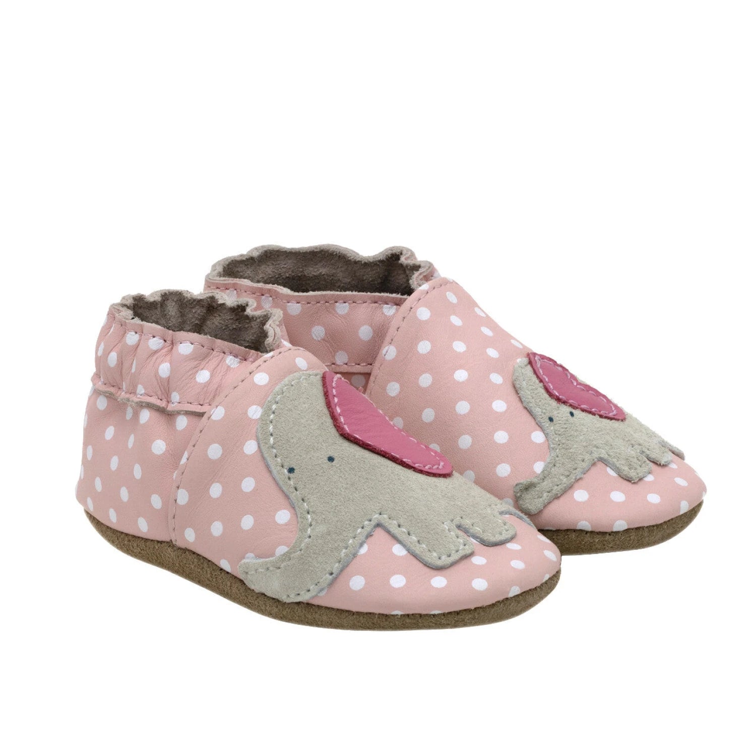 Robeez Little Peanut Soft Soles shown in Pink. 