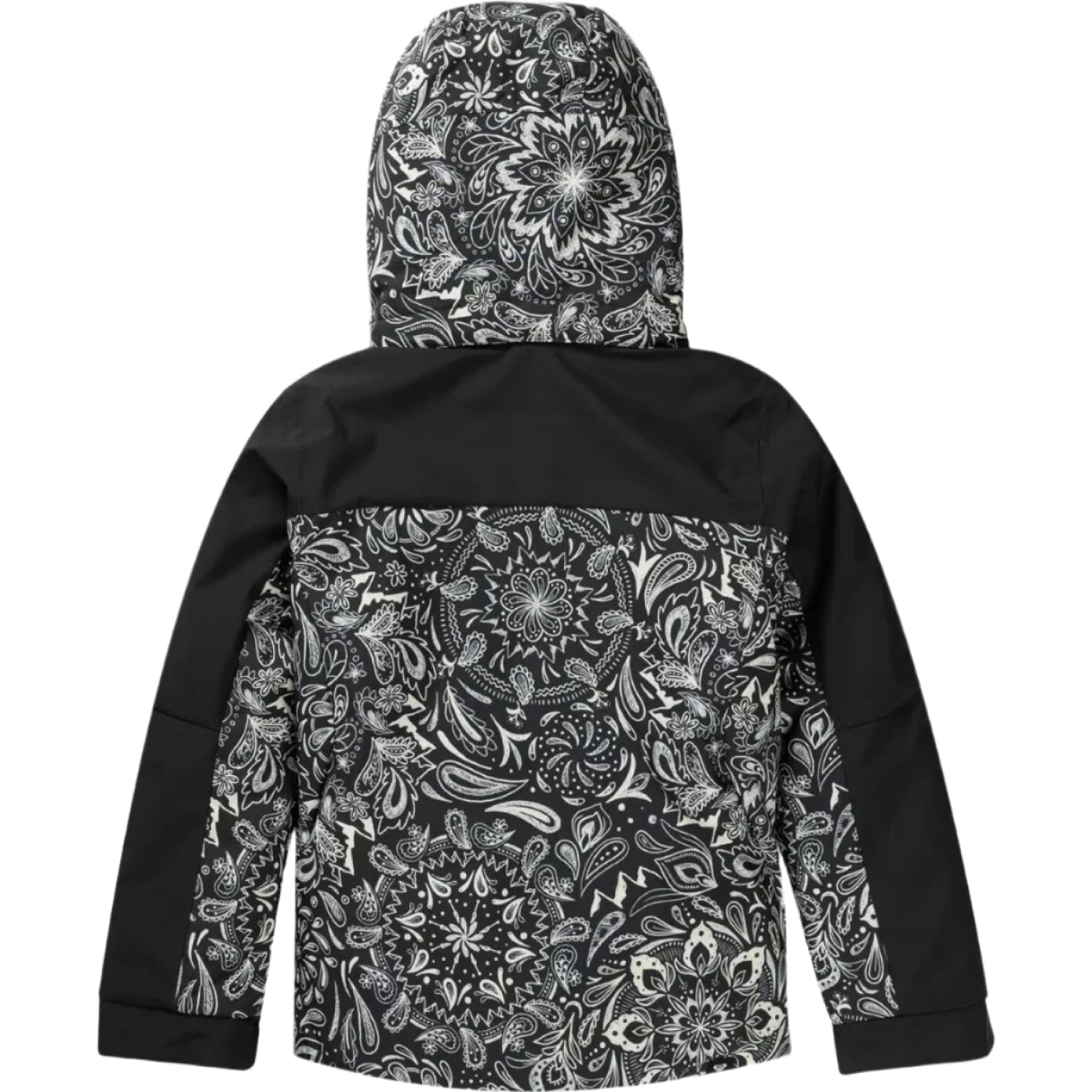 roxy girls free jet block jacket in black back flat view