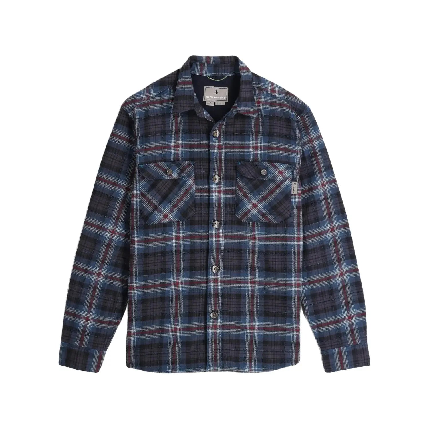 Royal Robbins Men's Snowcap Lined Flannel Long Sleeve Orion Rush Creek Flat Front View