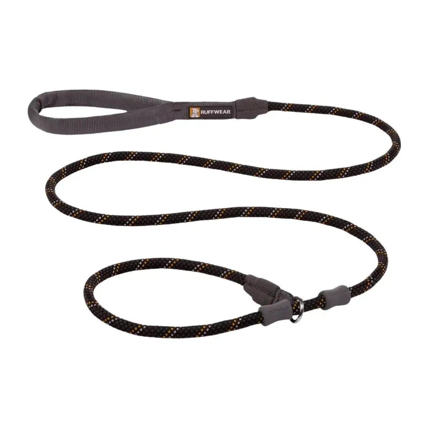 Ruff Wear Just-a-Cinch™ Dog Leash shown in the Obsidian Black color option. Full Length. 