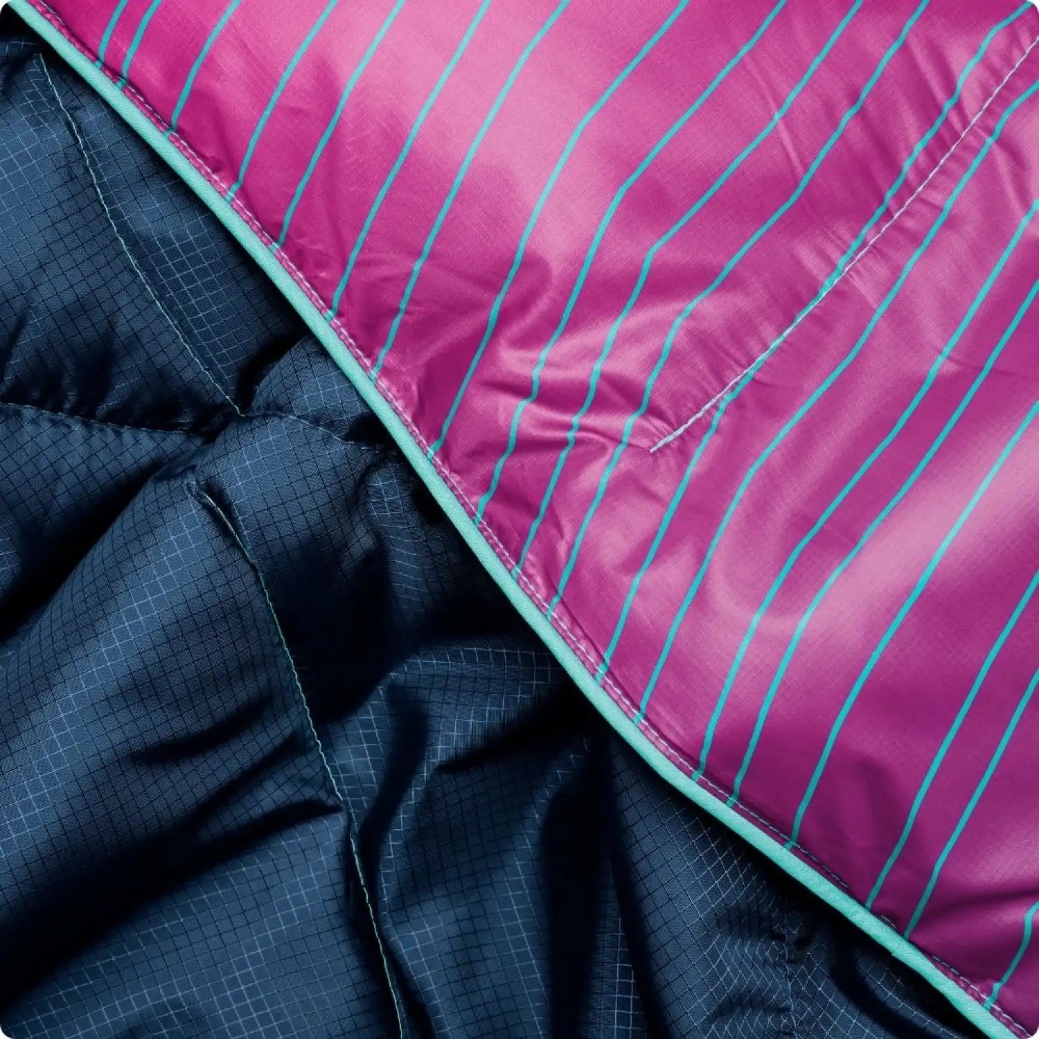 rumpl backcountry puffy blanket in moraine close up fabric view