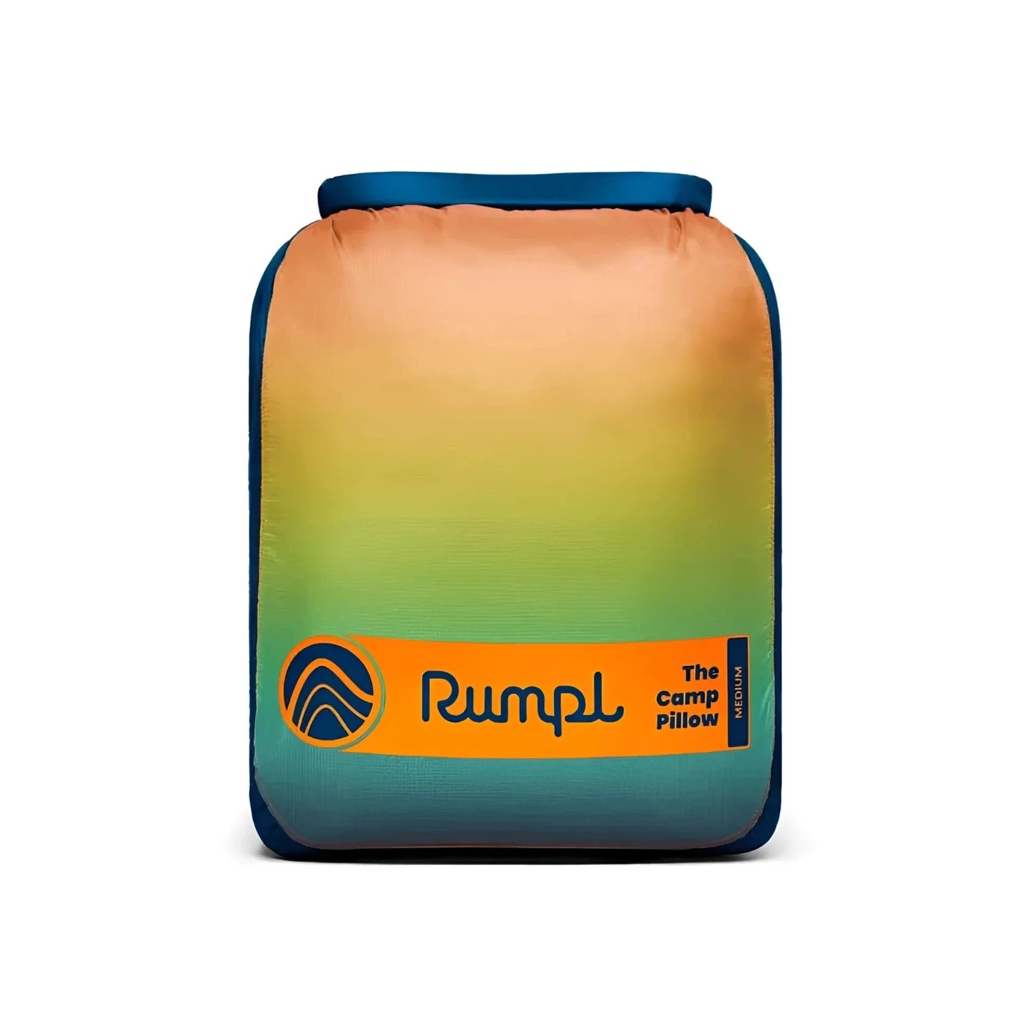 Rumpl The Camp Pillow in baja fade, packed up front view