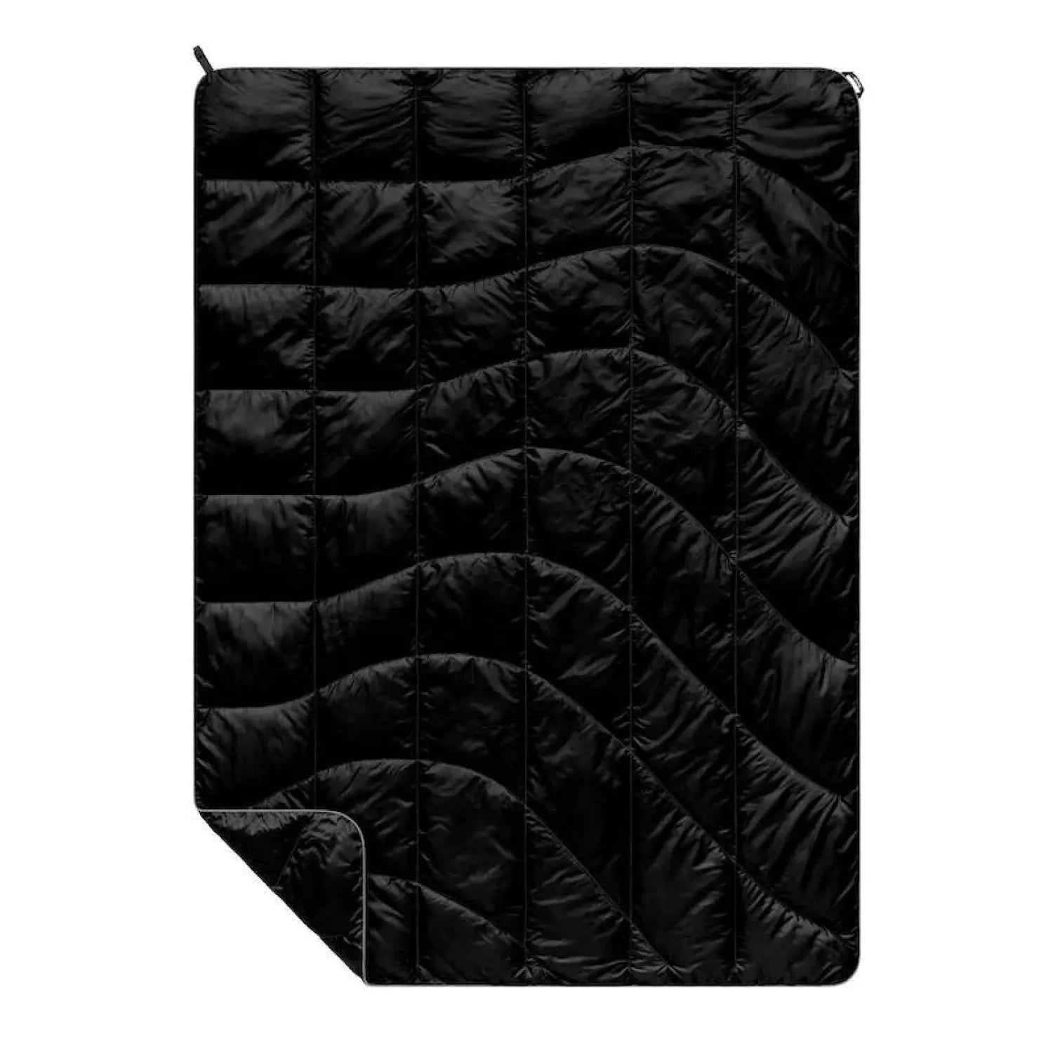 Nanoloft Travel Blanket shown in the Black color option - Flat view.