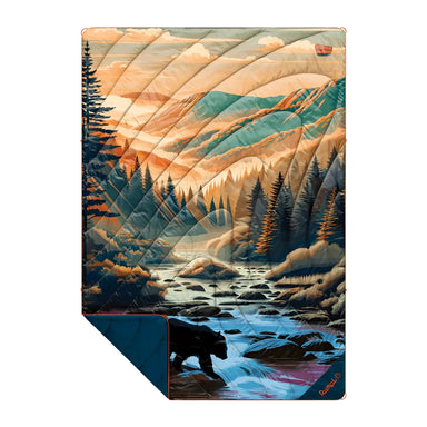 Rumpl Original Puffy Blanket in great smoky national park, flat front view