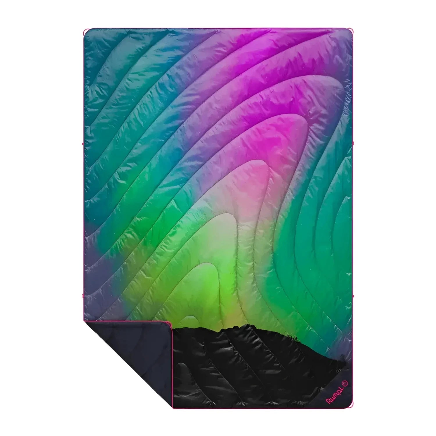 Rumpl Original Puffy Blanket in northern lights, front view