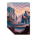 Rumpl Original Puffy Blanket in yosemite dawn national park, flat front view