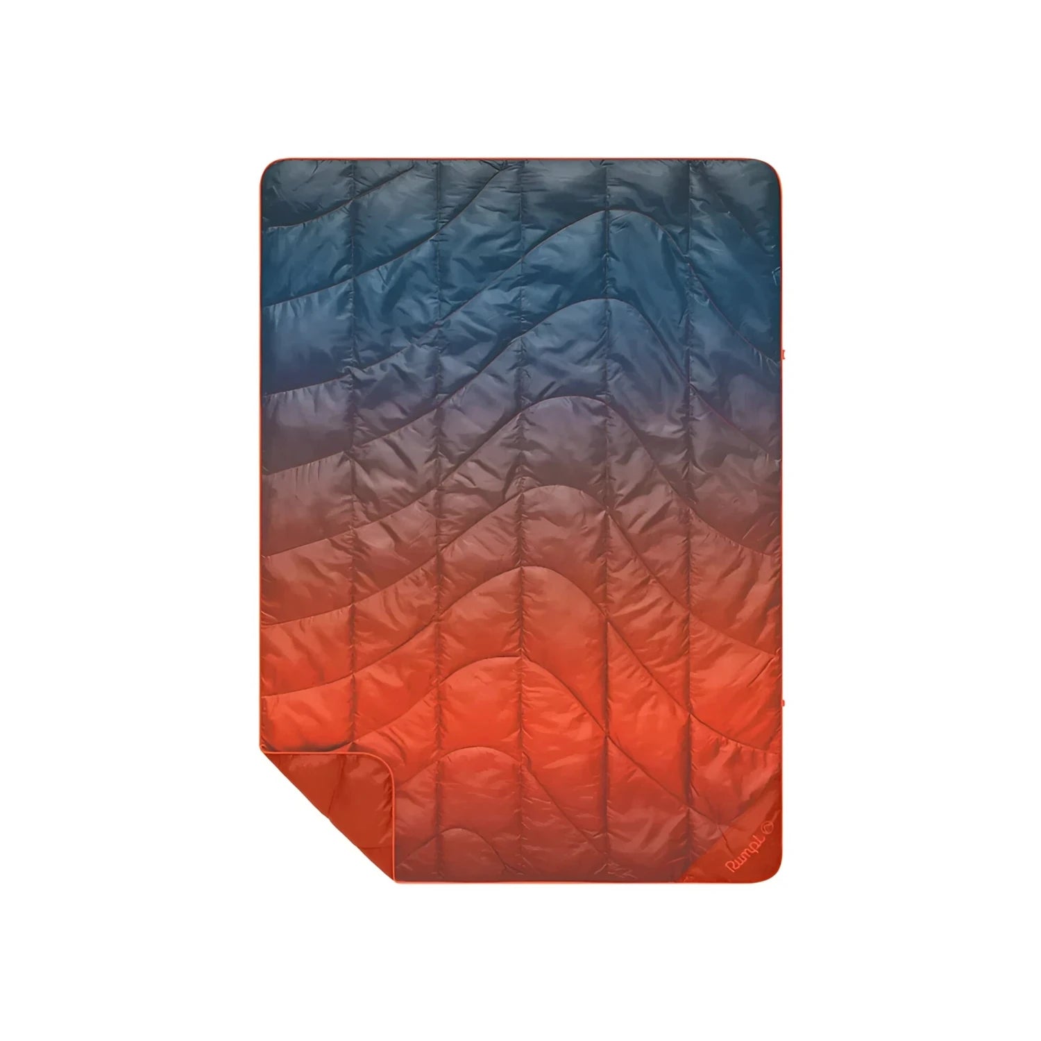 Rumpl Travel Puffy Blanket in volcanic fade, flat front view