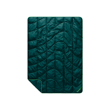 Rumpl Travel Puffy Blanket in Sea Moss, flat