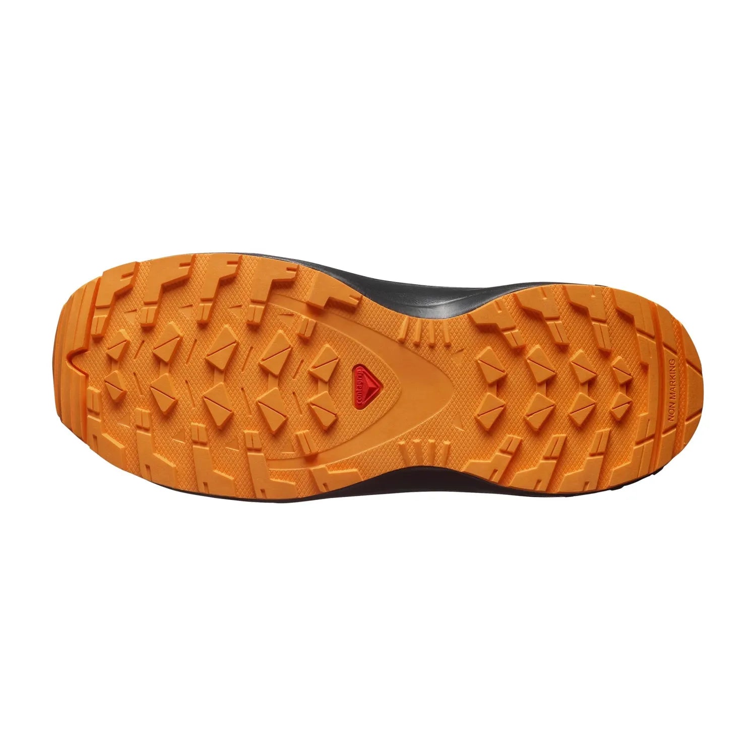 Salomon Kid's XA Pro V8 Waterproof Shoe in grisaille/dark blue/turmeric, sole view