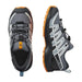 Salomon Kid's XA Pro V8 Waterproof Shoe in grisaille/dark blue/turmeric, top view
