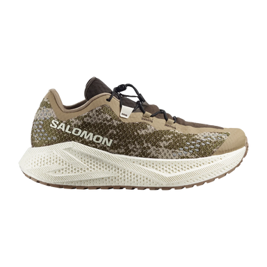 Salomon Men's Aero Glide 4 GRVL Running Shoes in safari, vanilla ice & dark earth, side view