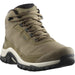 Salomon Men's SHELTER WATERPROOF Hiking Boot in stone gray & black, front view