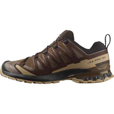 Salomon Men's XA Pro 3D V9 Gore-Tex Running Shoes in dark earth & desert tan, inside view