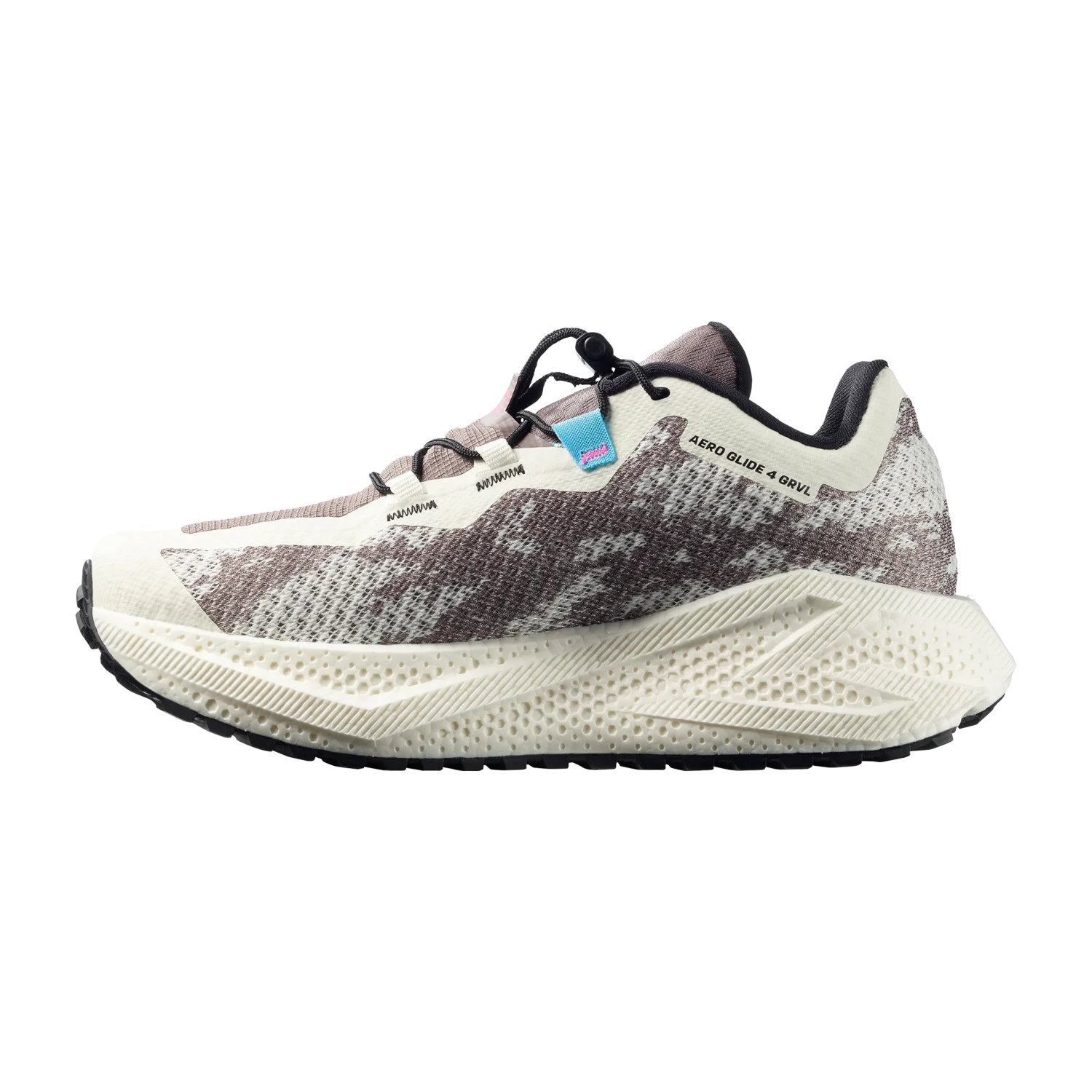 Salomon Women's Aero Glide 4 GRVL in vanilla ice, black & iron, inside view
