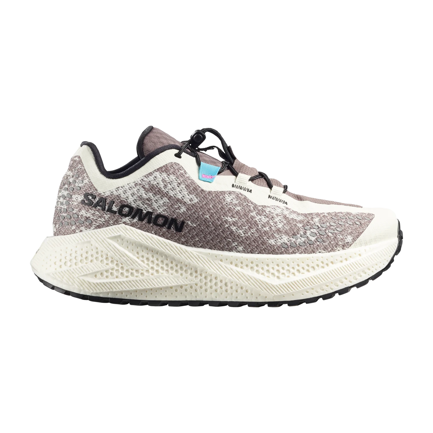 Salomon Women's Aero Glide 4 GRVL in vanilla ice, black & iron, side view
