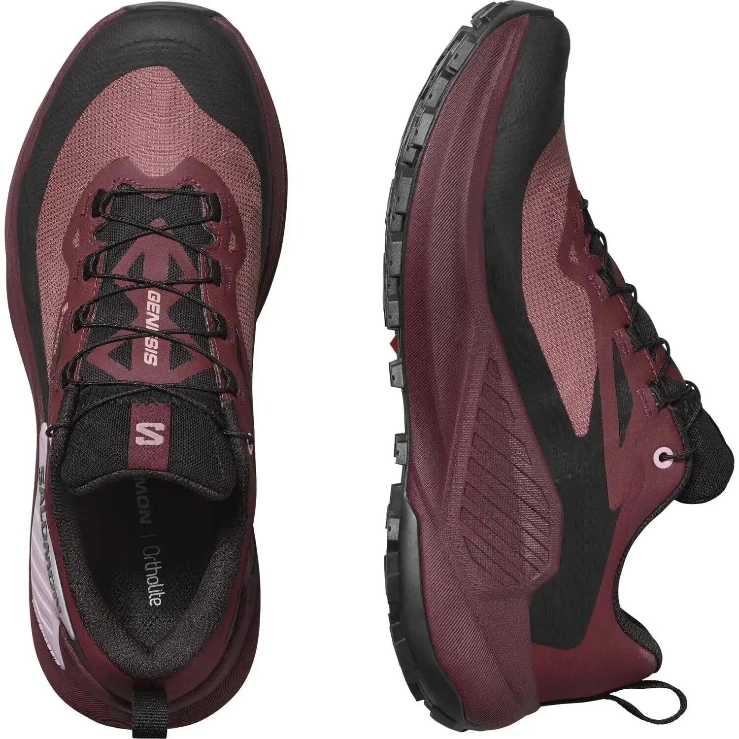 Salomon Women's GENESIS GORE-TEX in rose taupe & black, top view