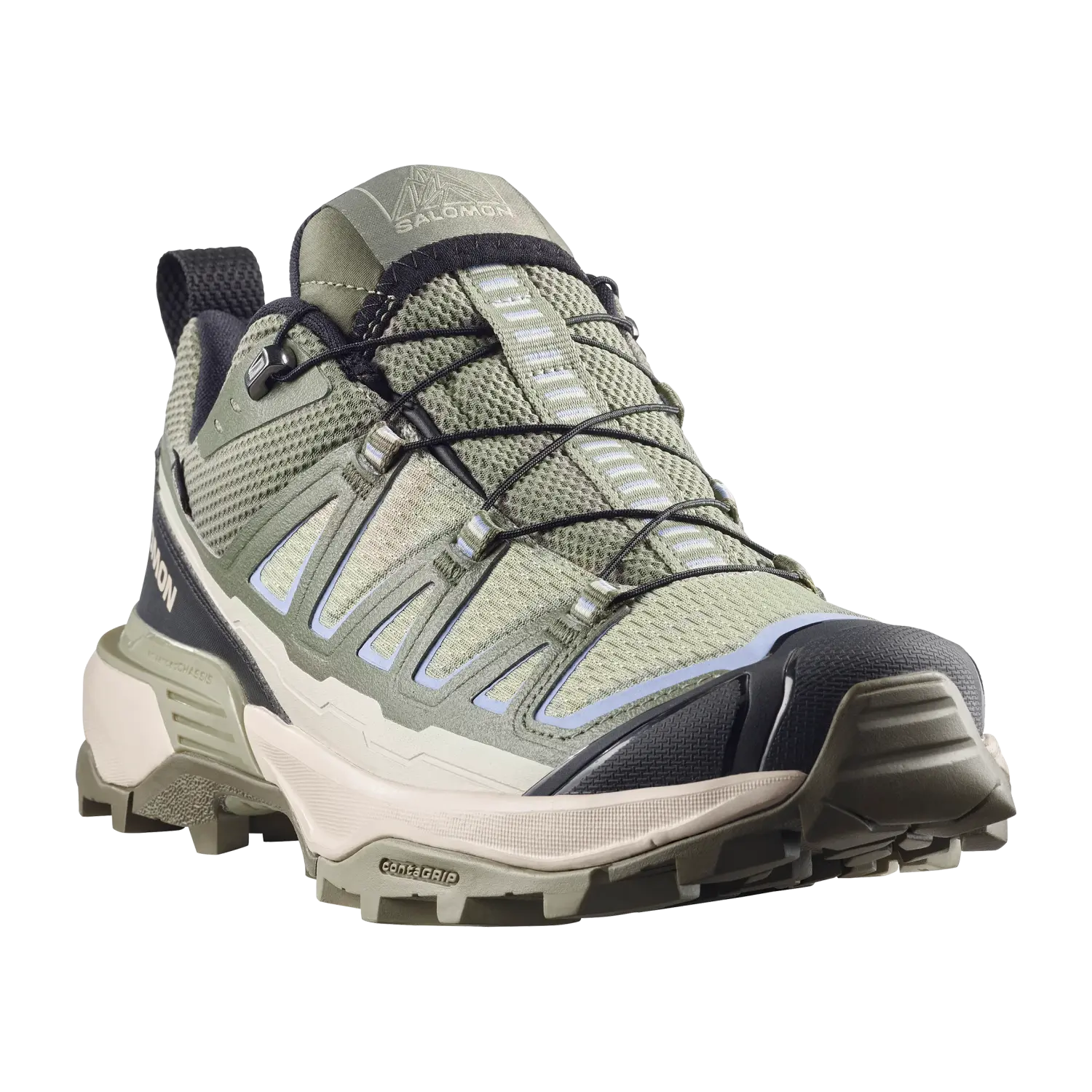 Salomon Women's X Ultra 360 Edge Gore-Tex in tea & deep lichen green, front view