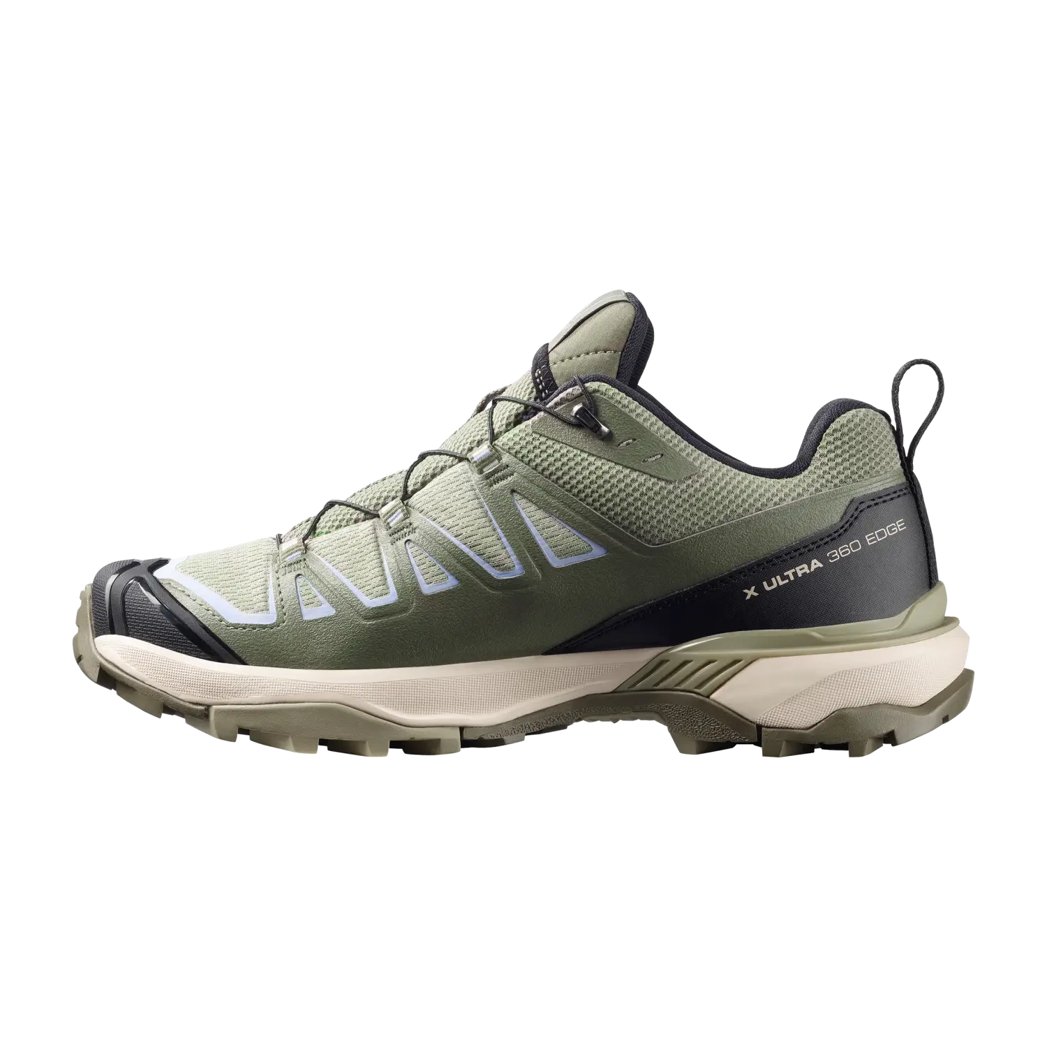 Salomon Women's X Ultra 360 Edge Gore-Tex in tea & deep lichen green, inside view