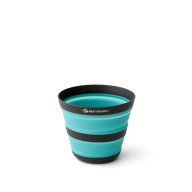 Sea to Summit Frontier Ultralight Collapsible Cup shown open in Aqua Sea Blue color.